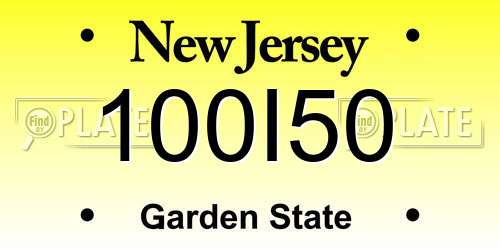 100I50 New Jersey License Plate
