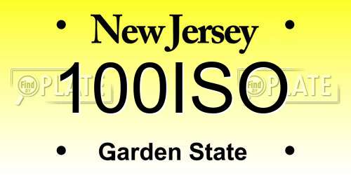 100ISO New Jersey License Plate