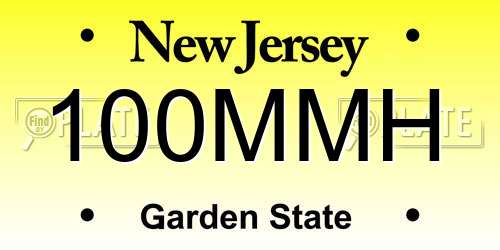 100MMH New Jersey License Plate