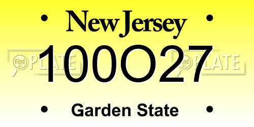 100O27 New Jersey License Plate
