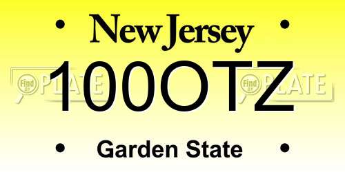 100OTZ New Jersey License Plate