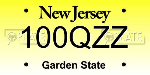 100QZZ New Jersey License Plate