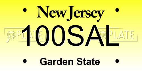 100SAL New Jersey License Plate