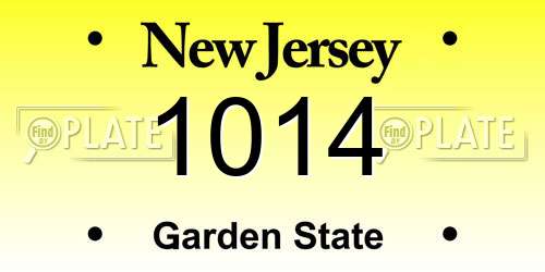 1014 New Jersey License Plate