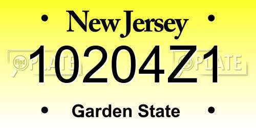 10204Z1 New Jersey License Plate