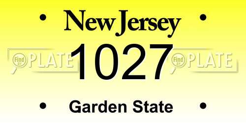 1027 New Jersey License Plate