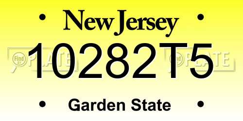 10282T5 New Jersey License Plate