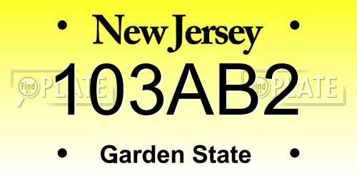 103AB2 New Jersey License Plate