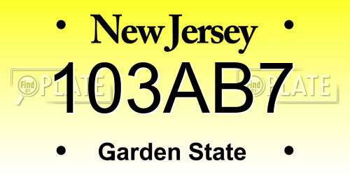 103AB7 New Jersey License Plate
