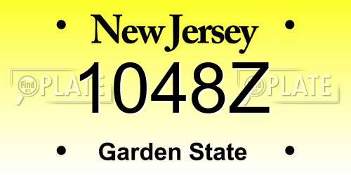 1048Z New Jersey License Plate