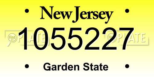 1055227 New Jersey License Plate
