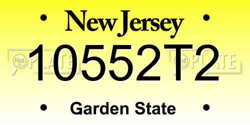 10552T2 New Jersey License Plate