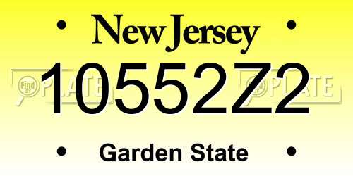 10552Z2 New Jersey License Plate