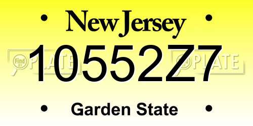 10552Z7 New Jersey License Plate