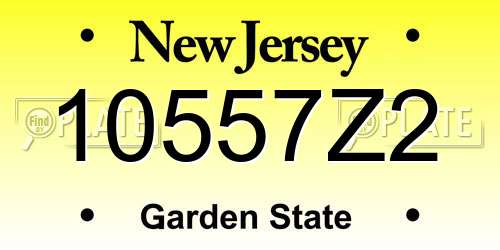 10557Z2 New Jersey License Plate