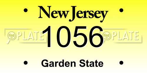 1056 New Jersey License Plate