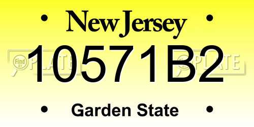10571B2 New Jersey License Plate