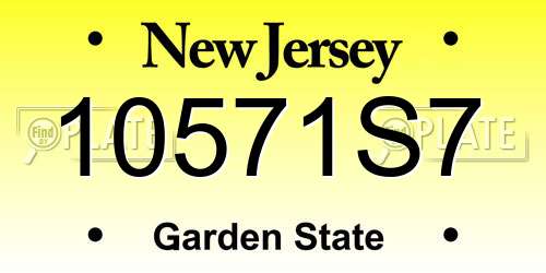 10571S7 New Jersey License Plate