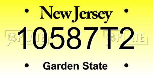 10587T2 New Jersey License Plate