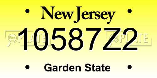 10587Z2 New Jersey License Plate
