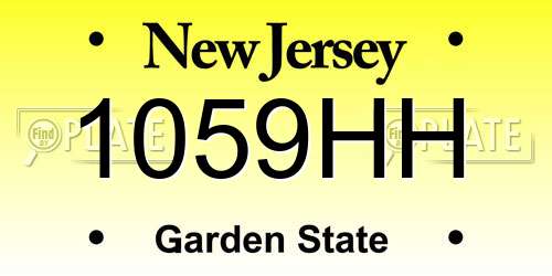 1059HH New Jersey License Plate