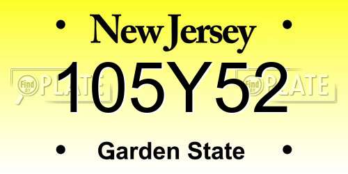 105Y52 New Jersey License Plate