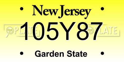 105Y87 New Jersey License Plate