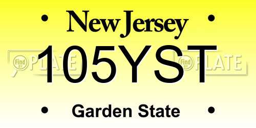 105YST New Jersey License Plate