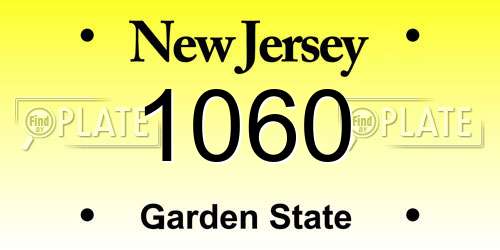 1060 New Jersey License Plate