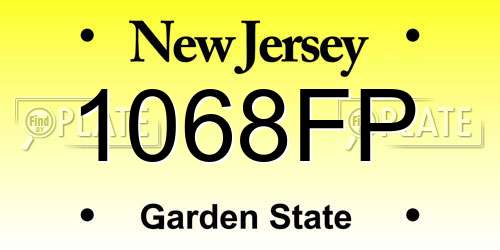 1068FP New Jersey License Plate