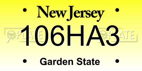 106HA3 New Jersey License Plate