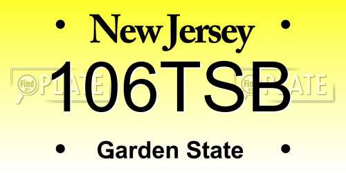 106TSB New Jersey License Plate