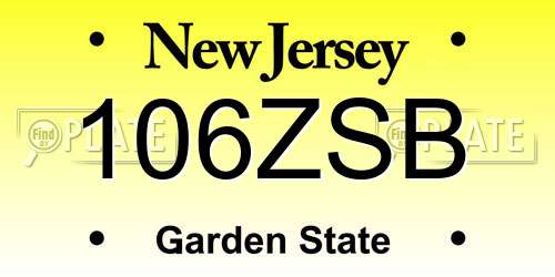 106ZSB New Jersey License Plate