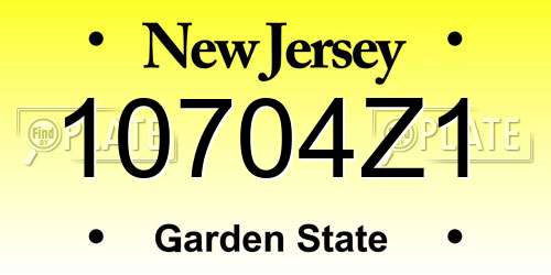 10704Z1 New Jersey License Plate