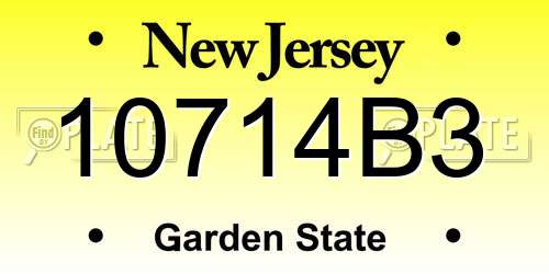 10714B3 New Jersey License Plate