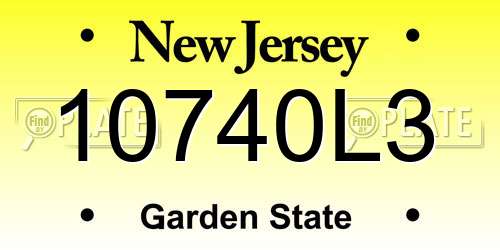 10740L3 New Jersey License Plate