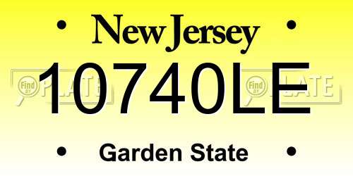 10740LE New Jersey License Plate