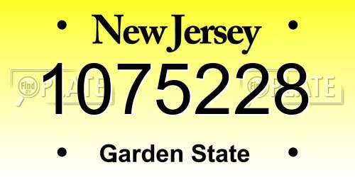 1075228 New Jersey License Plate