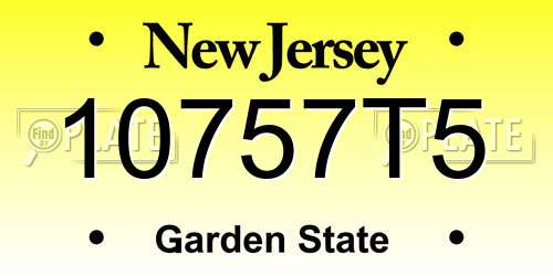 10757T5 New Jersey License Plate