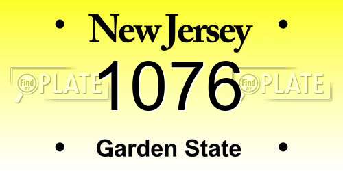 1076 New Jersey License Plate