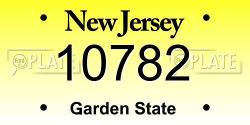 10782 New Jersey License Plate