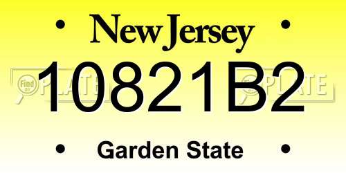 10821B2 New Jersey License Plate