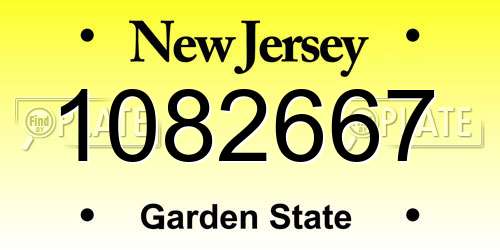 1082667 New Jersey License Plate