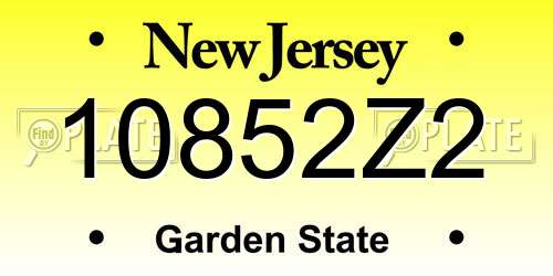 10852Z2 New Jersey License Plate