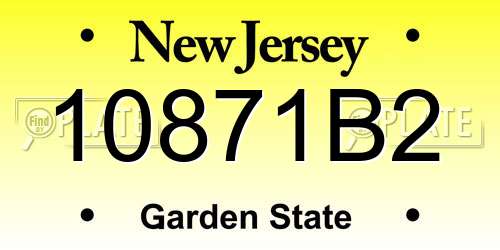 10871B2 New Jersey License Plate