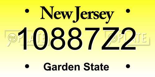 10887Z2 New Jersey License Plate