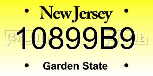 10899B9 New Jersey License Plate
