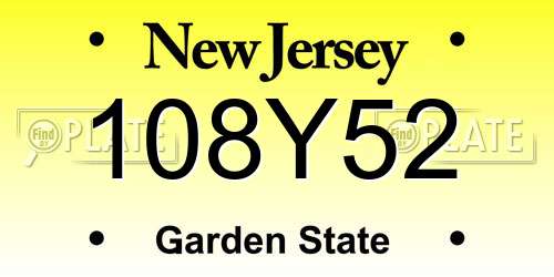 108Y52 New Jersey License Plate