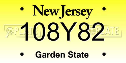 108Y82 New Jersey License Plate