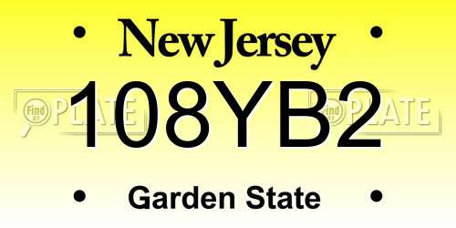 108YB2 New Jersey License Plate